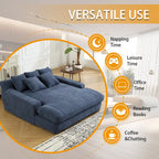 Canapé-lit paresseux 2 places en chenille avec 5 coussins de dossier