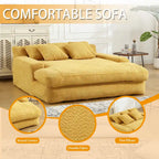 Canapé-lit paresseux 2 places en chenille avec 5 coussins de dossier