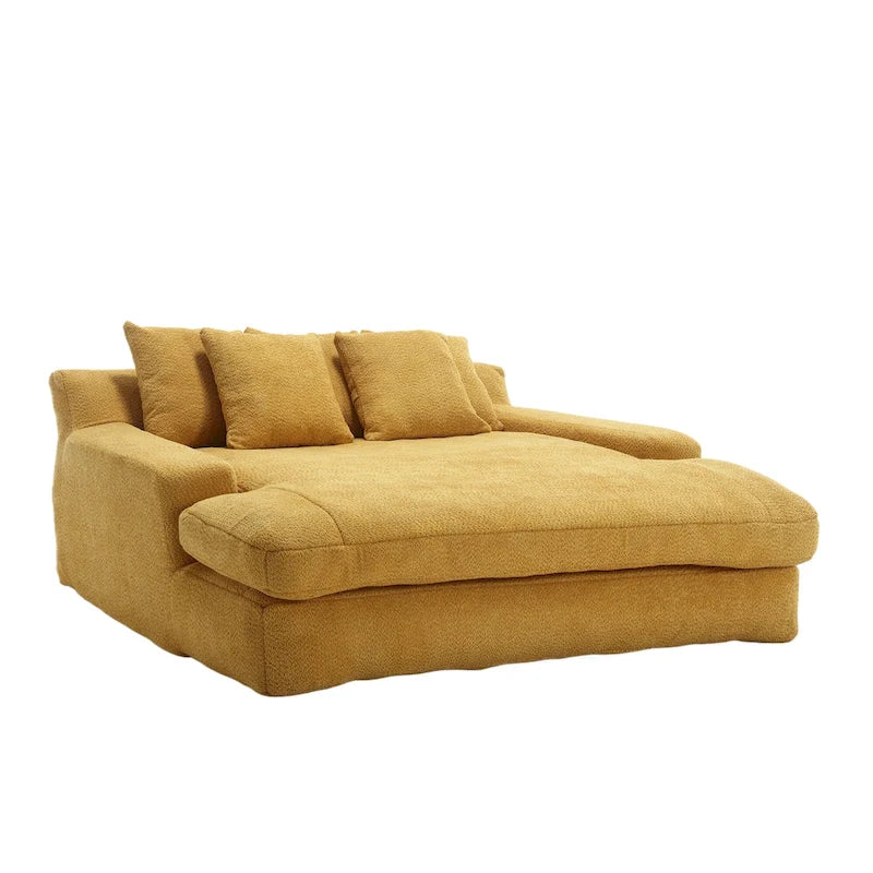 Canapé-lit paresseux 2 places en chenille avec 5 coussins de dossier