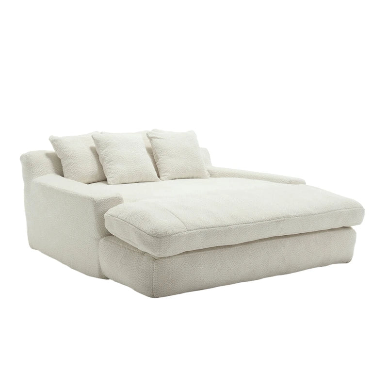 Canapé-lit paresseux 2 places en chenille avec 5 coussins de dossier