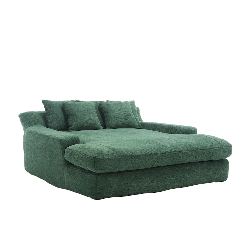 Canapé-lit paresseux 2 places en chenille avec 5 coussins de dossier